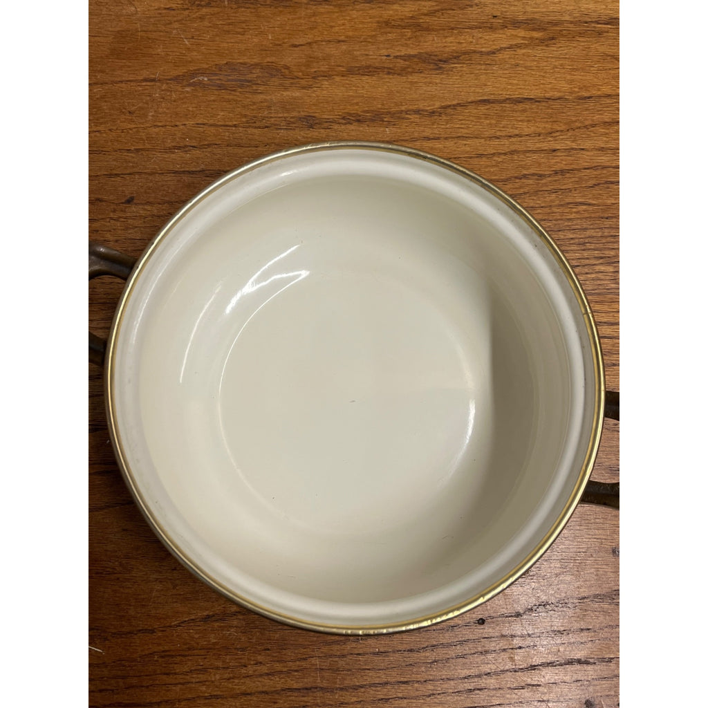 Vintage Sweet Honeysuckle Vine Dutch Oven Pot Enamelware ASTA Fissler 9"