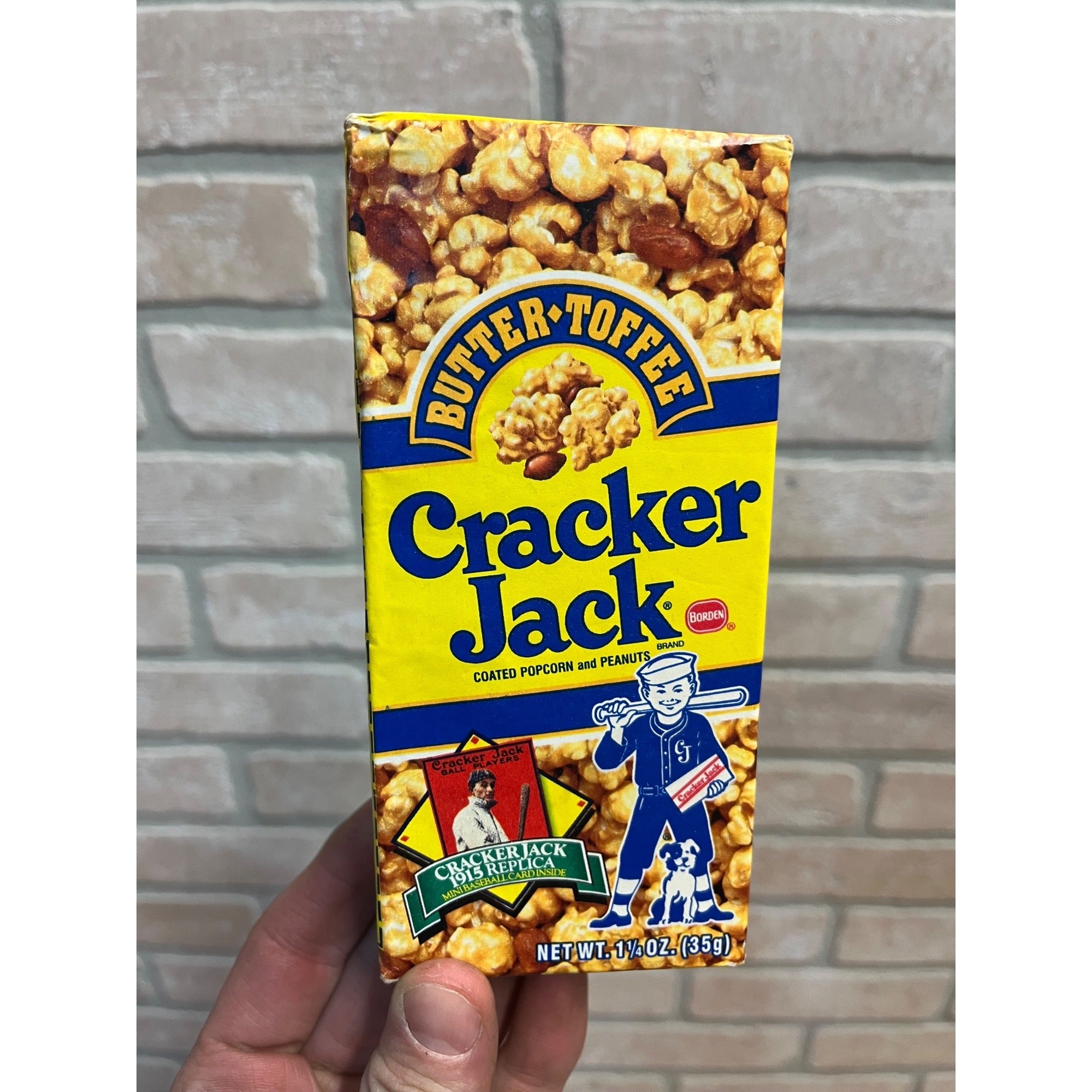 Vintage Cracker Jack Box 1991 Butter Toffee Unopened Box 1915 Baseball Card
