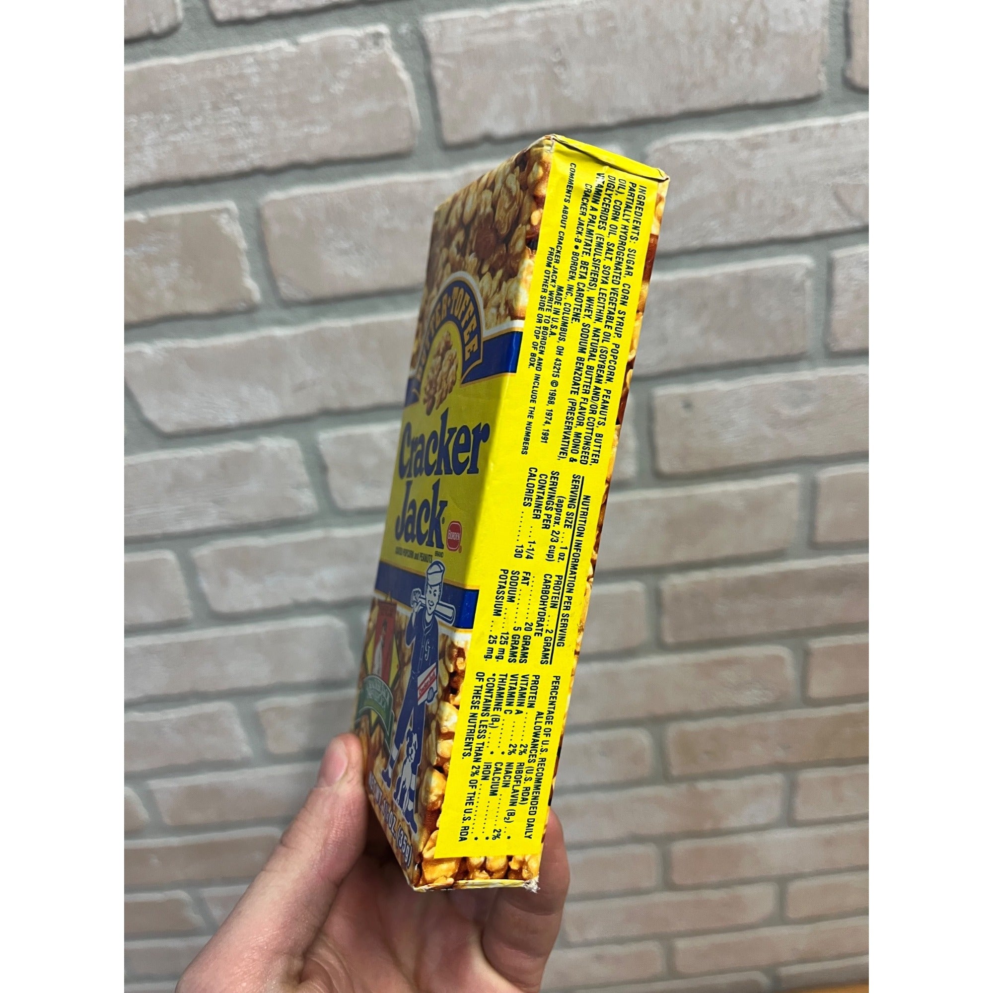 Vintage Cracker Jack Box 1991 Butter Toffee Unopened Box 1915 Baseball Card