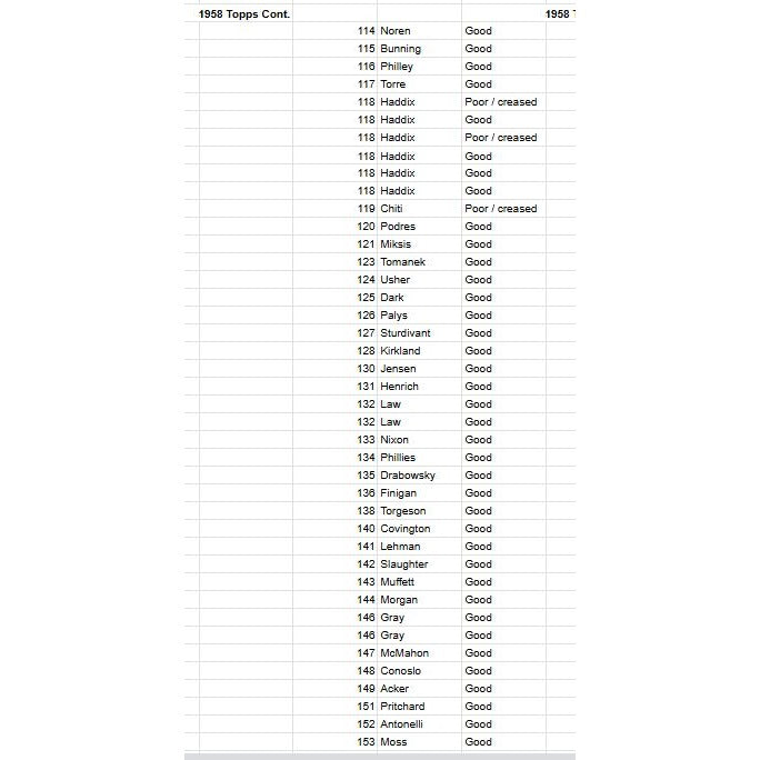Vintage HUGE Lot 1950s Baseball Cards Topps & Bowman -- Fillers (650 Cards)