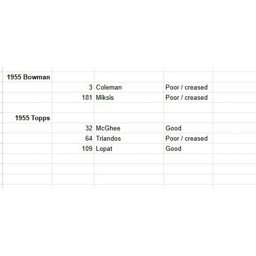 Vintage HUGE Lot 1950s Baseball Cards Topps & Bowman -- Fillers (650 Cards)