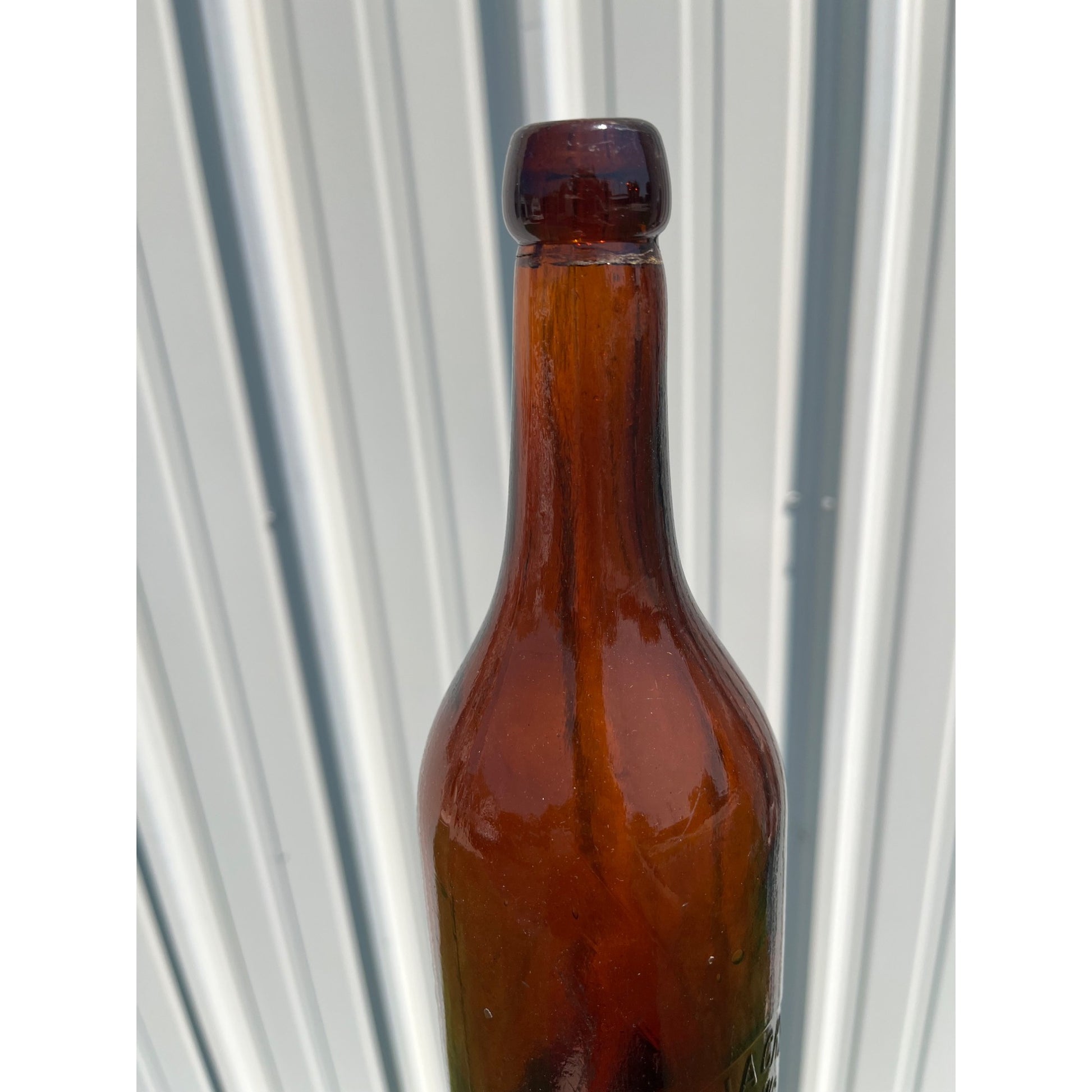 RARE Red Jacket Bottling Works Michigan Beer Bottle Quart Amber Brown MI