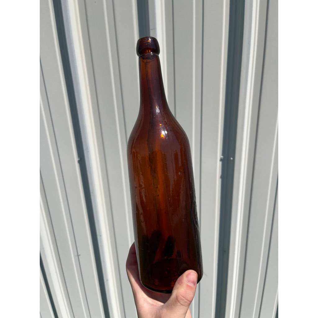 RARE Red Jacket Bottling Works Michigan Beer Bottle Quart Amber Brown MI