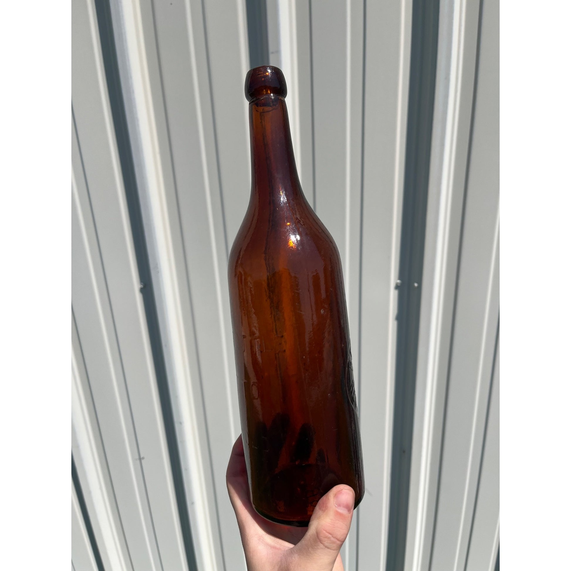 RARE Red Jacket Bottling Works Michigan Beer Bottle Quart Amber Brown MI