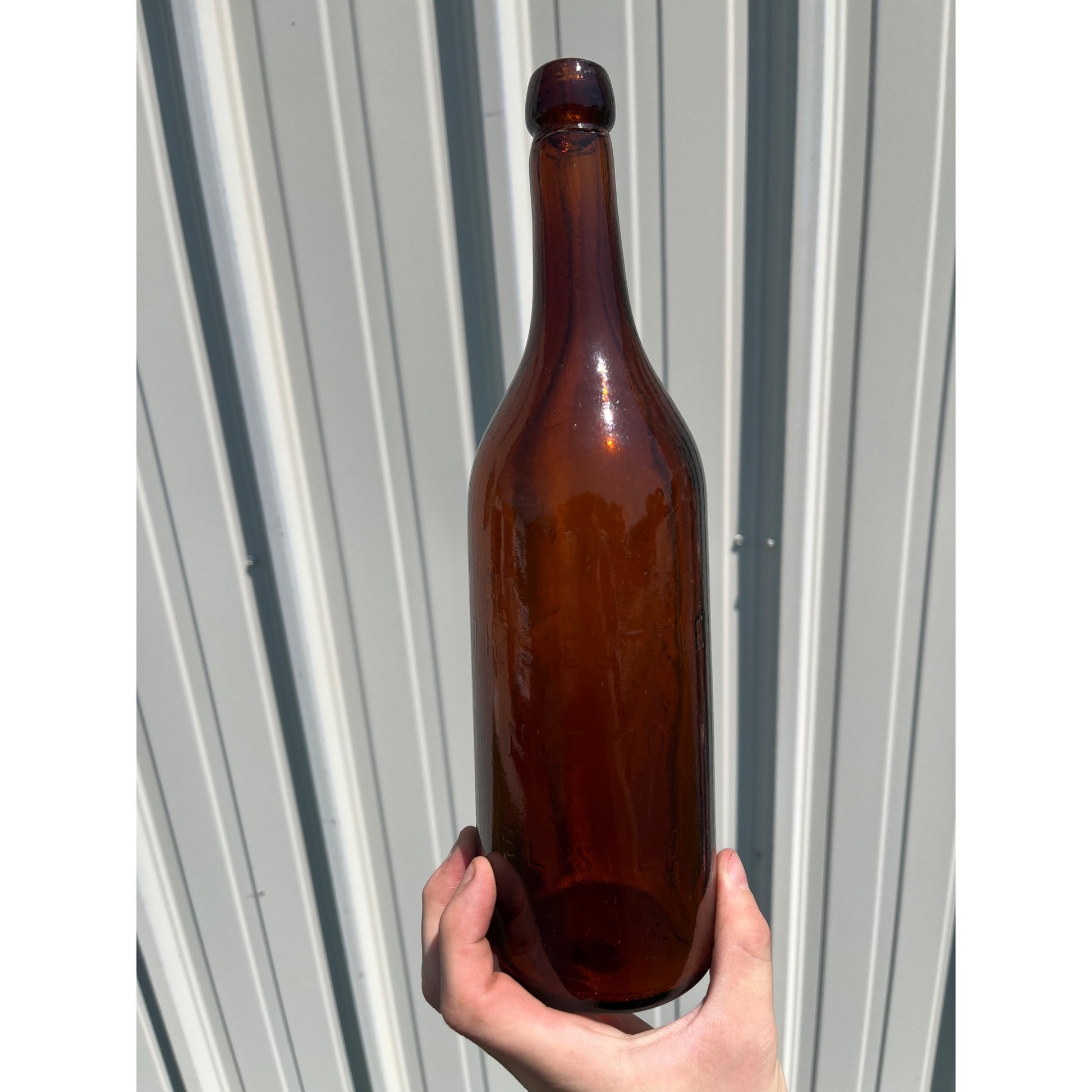 RARE Red Jacket Bottling Works Michigan Beer Bottle Quart Amber Brown MI