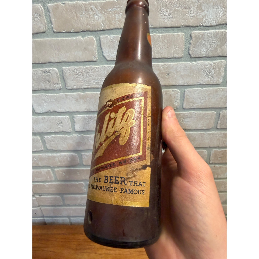 Vintage 1939 Schlitz Beer Bottle 12oz Old Timers West Bend IRTP Wisconsin
