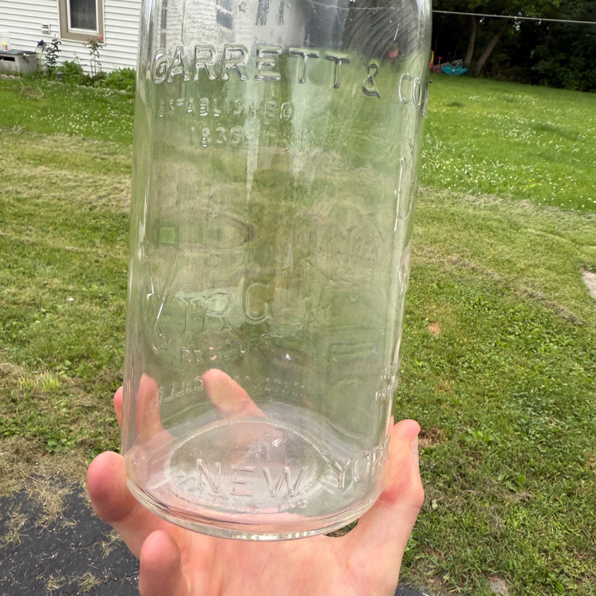 Large 14” Tall Vintage Garrett’s Virginia Dare Wine Bottle Half Gallon W/ Cap