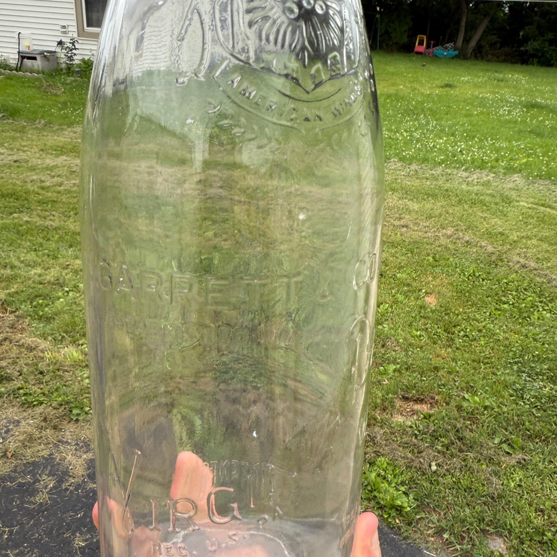 Large 14” Tall Vintage Garrett’s Virginia Dare Wine Bottle Half Gallon W/ Cap