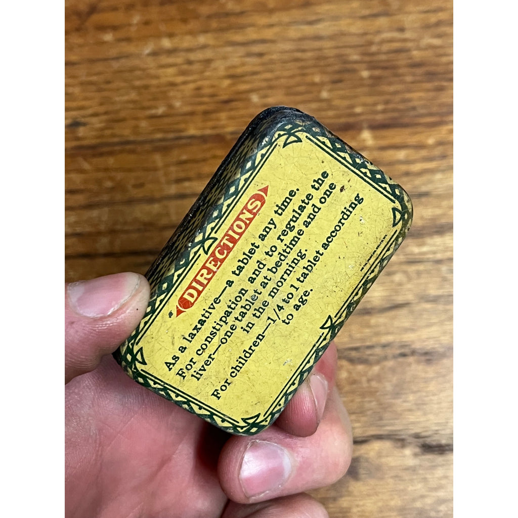 Antique Severa Tab-Lax Candy Laxative Medicine Tin Litho Can Cedar Rapids IA