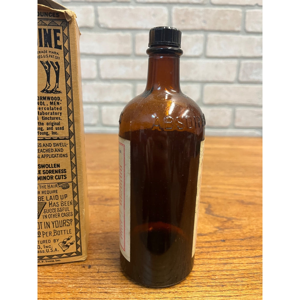Vintage Absorbine Veterinary Liniment 12oz Bottle w/ Box Vintage Veterinary