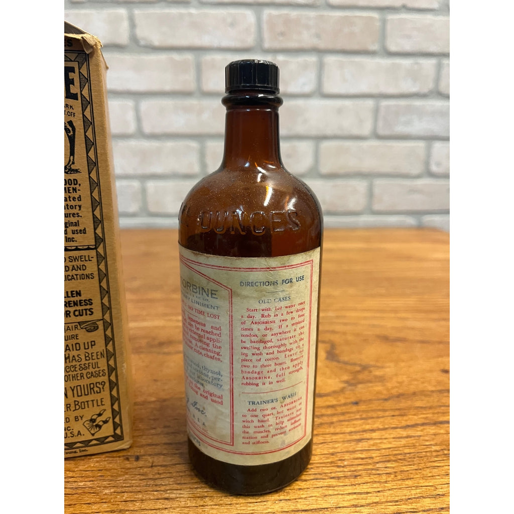 Vintage Absorbine Veterinary Liniment 12oz Bottle w/ Box Vintage Veterinary
