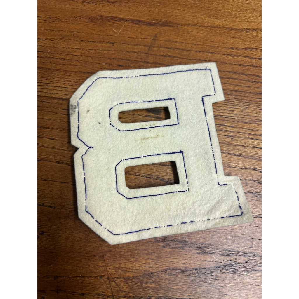 Vintage Varsity Letterman Jacket Coat Patch "B" Purple & White