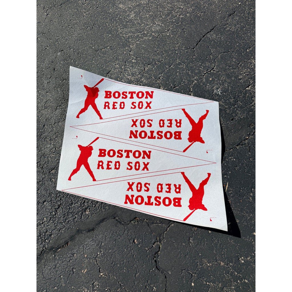 Vintage 1970s Boston Red Sox MLB Pennants Uncut Sheet of 4 Baseball Felt Banner