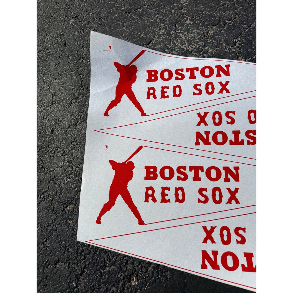 Vintage 1970s Boston Red Sox MLB Pennants Uncut Sheet of 4 Baseball Felt Banner