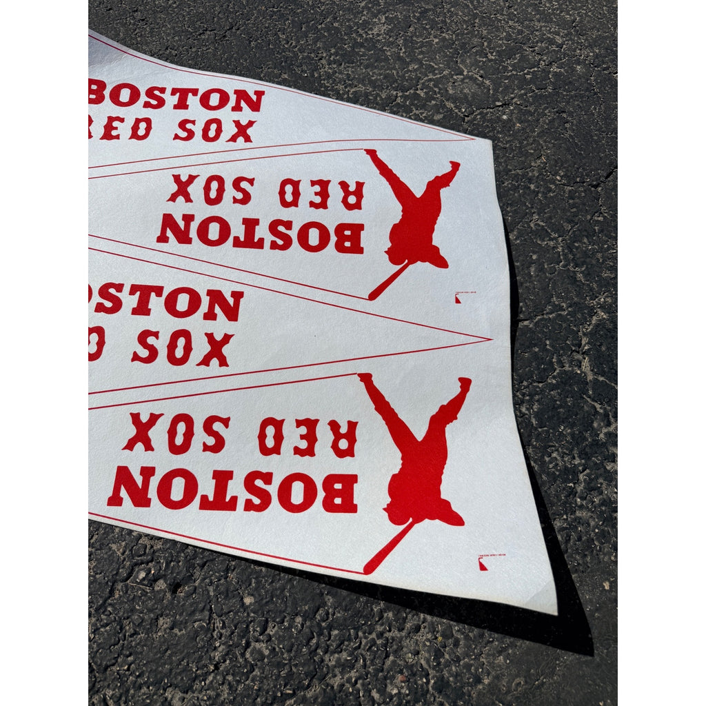 Vintage 1970s Boston Red Sox MLB Pennants Uncut Sheet of 4 Baseball Felt Banner