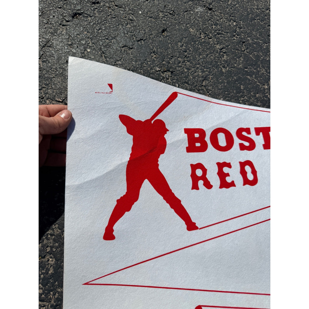 Vintage 1970s Boston Red Sox MLB Pennants Uncut Sheet of 4 Baseball Felt Banner