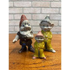Vintage1930s Snow White Dwarfs Dopey & Doc Bisque Ceramic Figurines Figures (3)