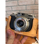 Vintage Bolsey 35MM Model B2 Synchromatic Film Camera With Wollensack 44MM F/32 Lens, Flash & Leather Carrying Case Circa 1949