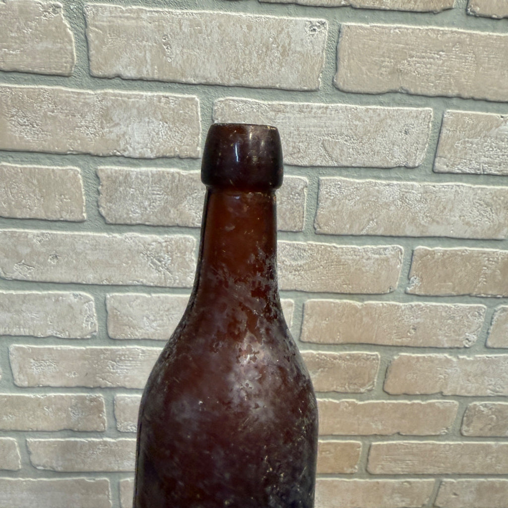 Antique Amber E.L. Husting Milwaukee Wisconsin Beer Bottle C.C.G.Co As-Is