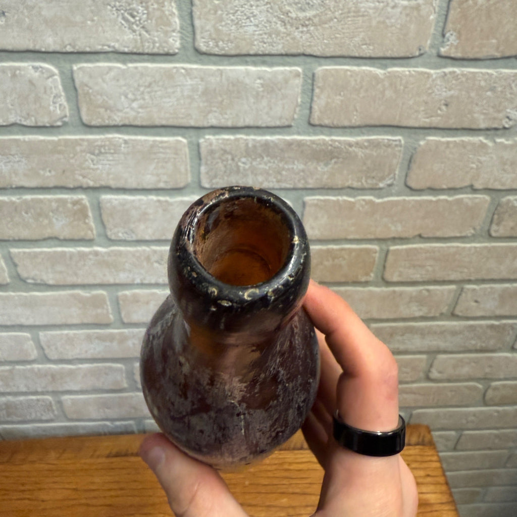 Antique Amber E.L. Husting Milwaukee Wisconsin Beer Bottle C.C.G.Co As-Is