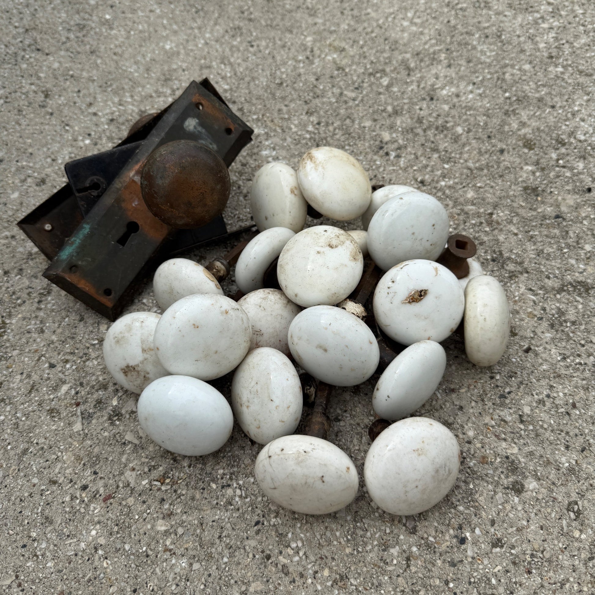 Antique White Porcelain Door Knobs Salvage Hardware Lot Victorian House