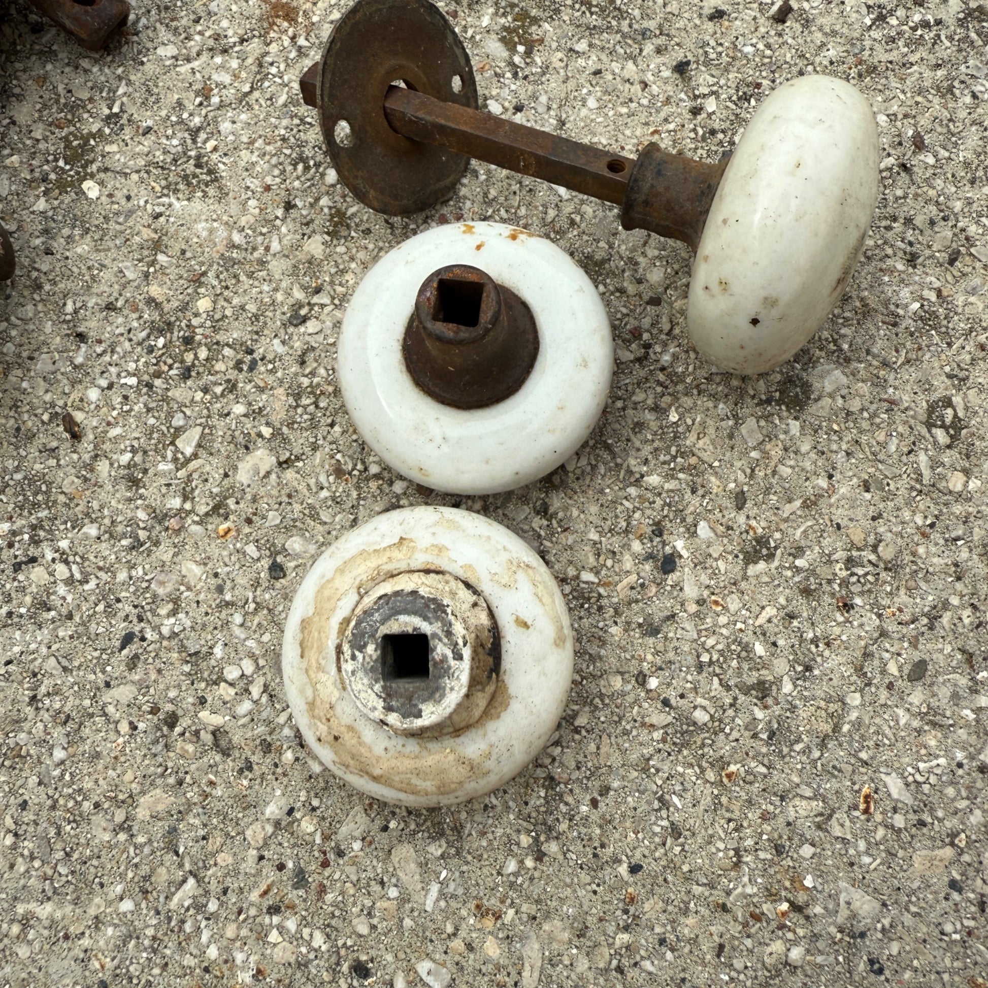 Antique White Porcelain Door Knobs Salvage Hardware Lot Victorian House