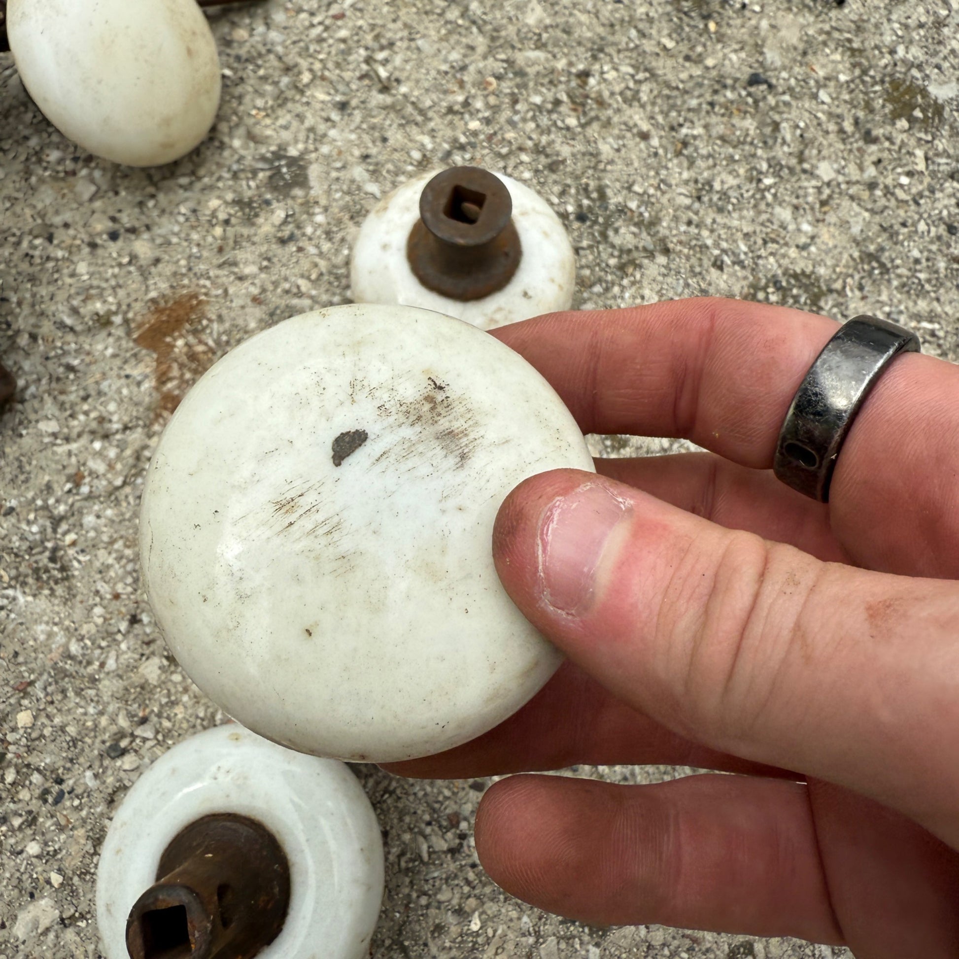 Antique White Porcelain Door Knobs Salvage Hardware Lot Victorian House