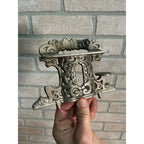 Antique Crescent USA Toy Cast Iron Stove Top Back Vent Pipe Ornate Piece / Part