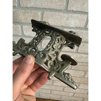 Antique Crescent USA Toy Cast Iron Stove Top Back Vent Pipe Ornate Piece / Part