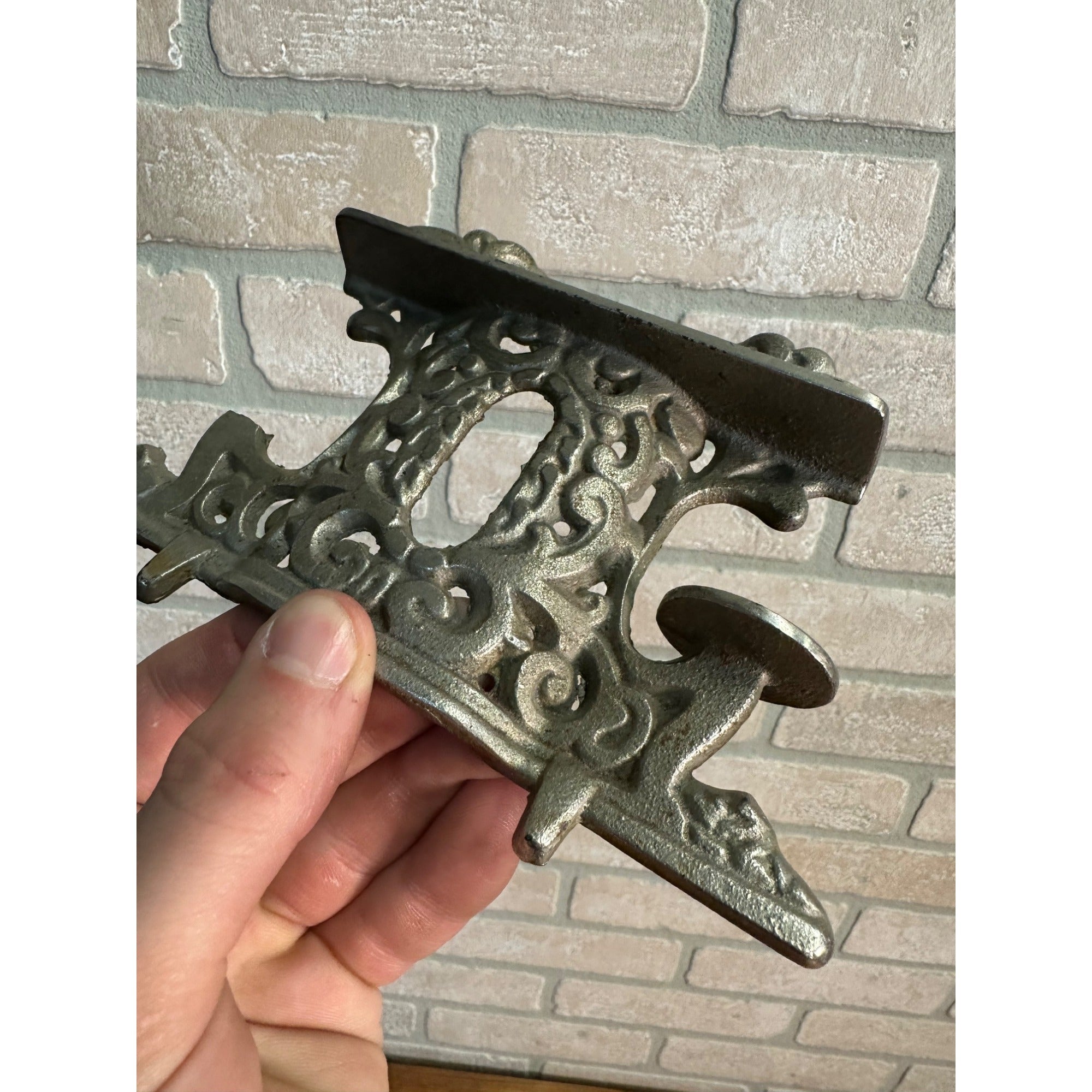 Antique Crescent USA Toy Cast Iron Stove Top Back Vent Pipe Ornate Piece / Part