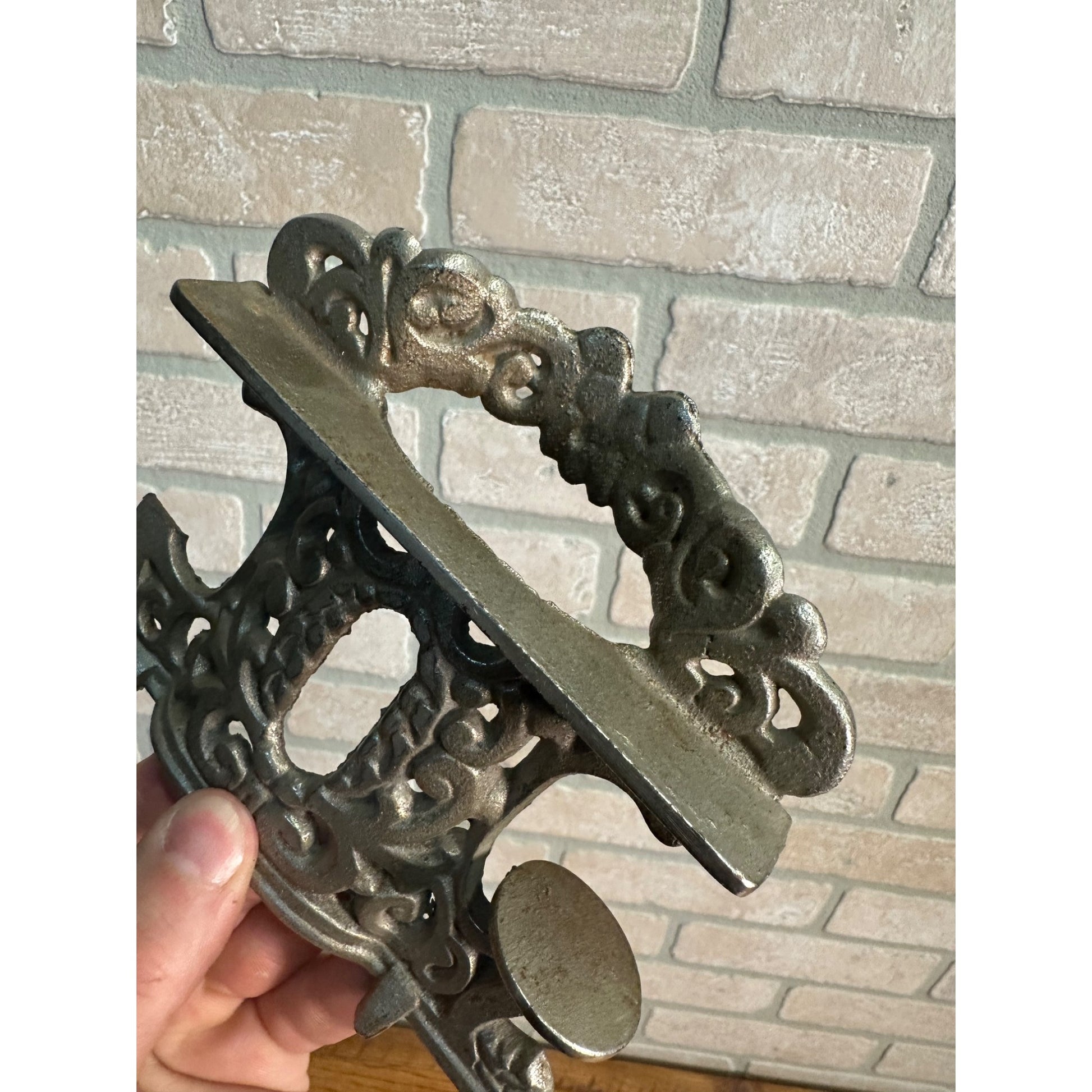 Antique Crescent USA Toy Cast Iron Stove Top Back Vent Pipe Ornate Piece / Part