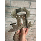 Antique Crescent USA Toy Cast Iron Stove Top Back Vent Pipe Ornate Piece / Part