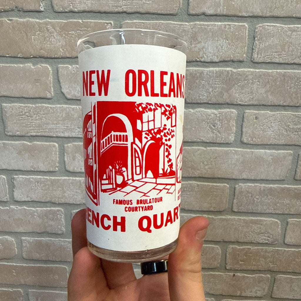 Vintage Drinking Glass New Orleans, Louisiana French Quarter Attractions Hazel Atlas