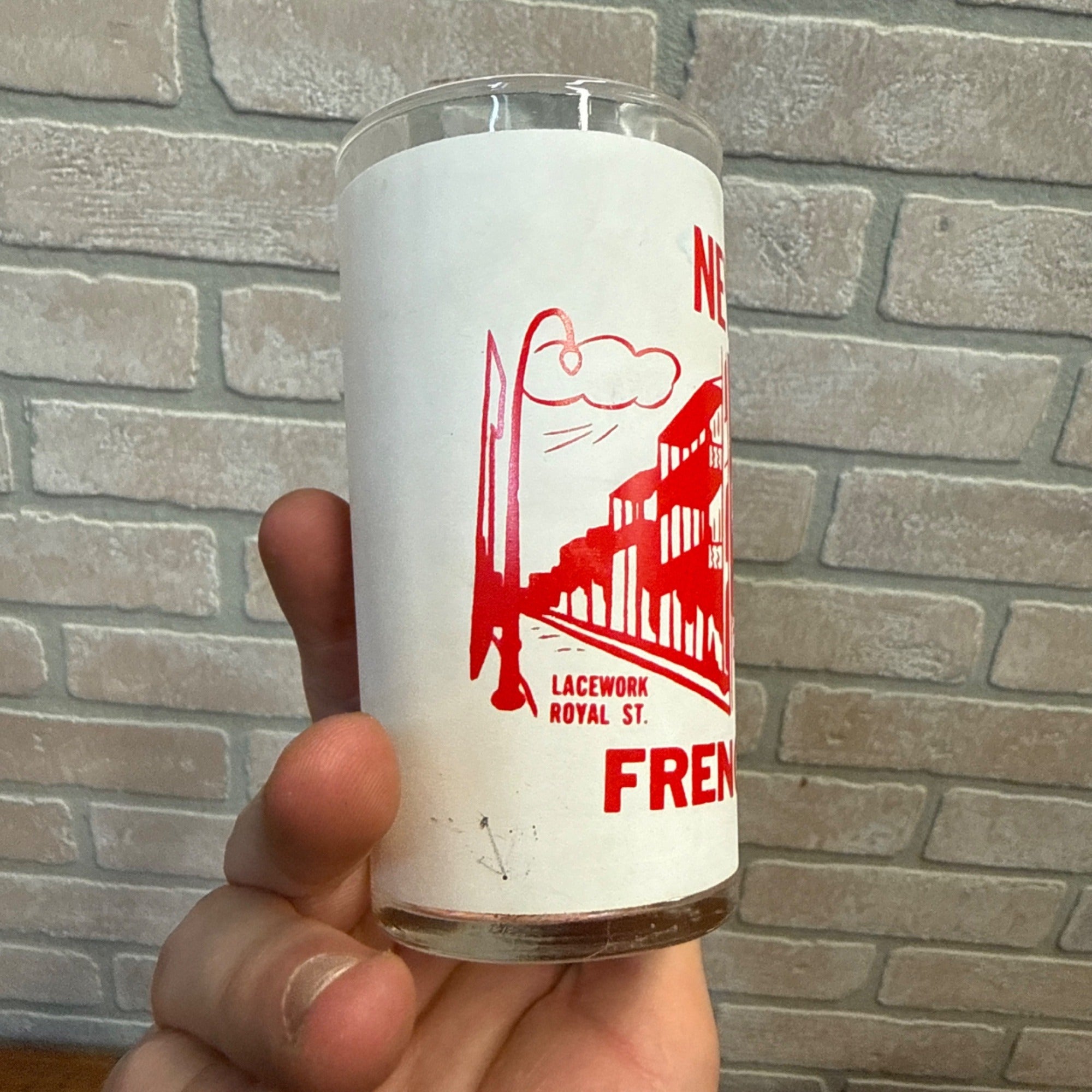 Vintage Drinking Glass New Orleans, Louisiana French Quarter Attractions Hazel Atlas