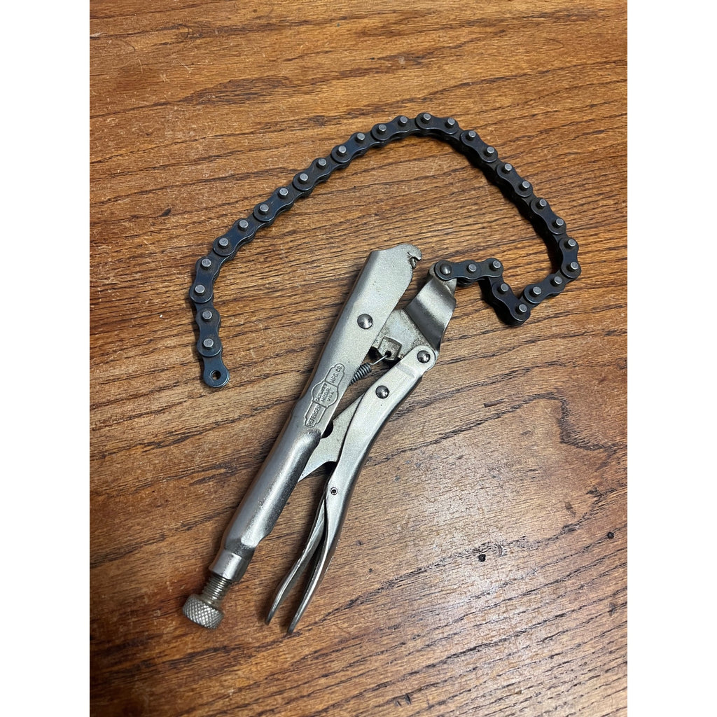 Vintage Petersen Dewitt Vise Grip 20R Chain Locking Pliers USA Tool