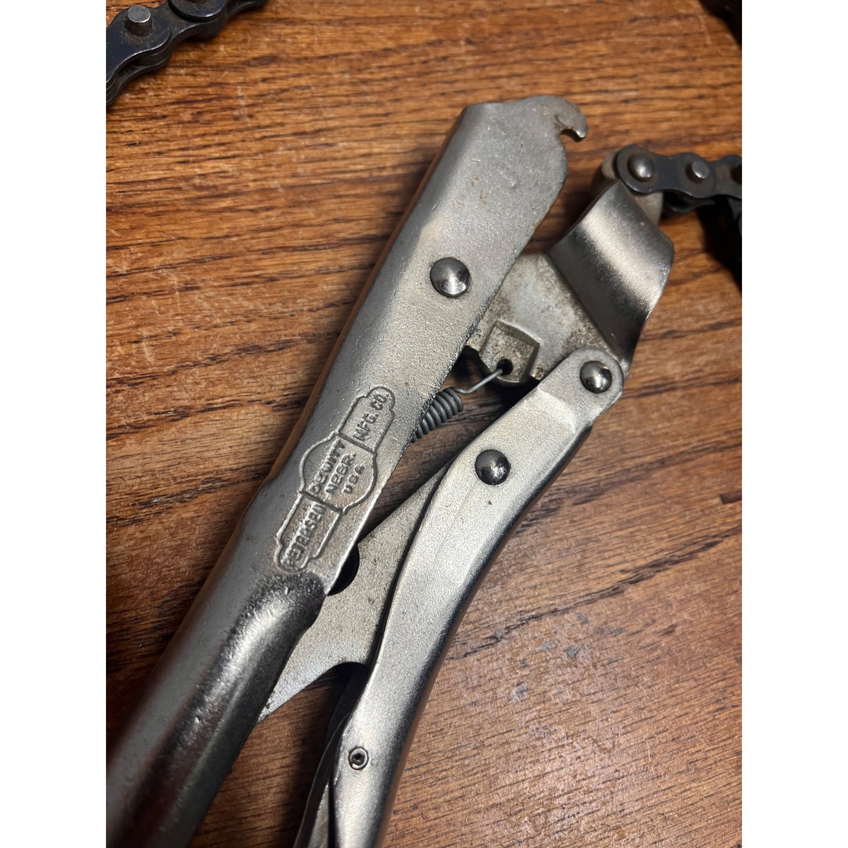 Vintage Petersen Dewitt Vise Grip 20R Chain Locking Pliers USA Tool