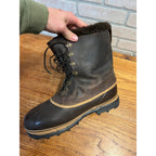 Vintage Sorel Dominator Boots Mens 12 Brown Leather Wool Lined Snow Winter