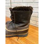 Vintage Sorel Dominator Boots Mens 12 Brown Leather Wool Lined Snow Winter