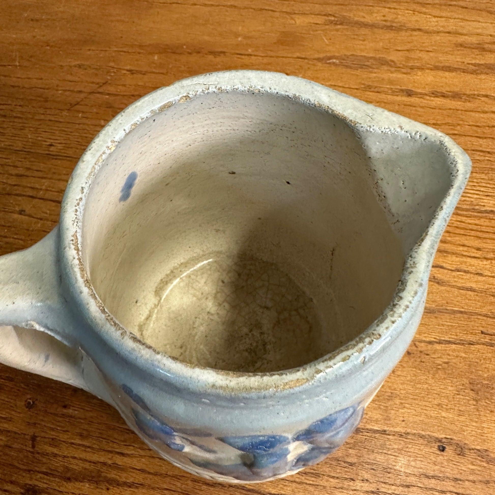 Antique 1916 Brush-McCoy Stoneware Pitcher with Kissing Dutch Children/Windmill