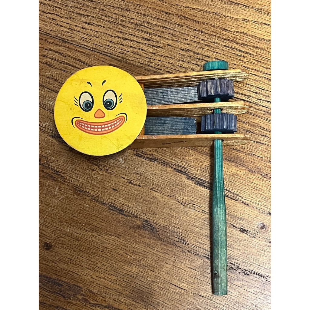 Antique 1920s German Halloween Ratcheting Wooden Noisemaker JOL Jack O'Lantern