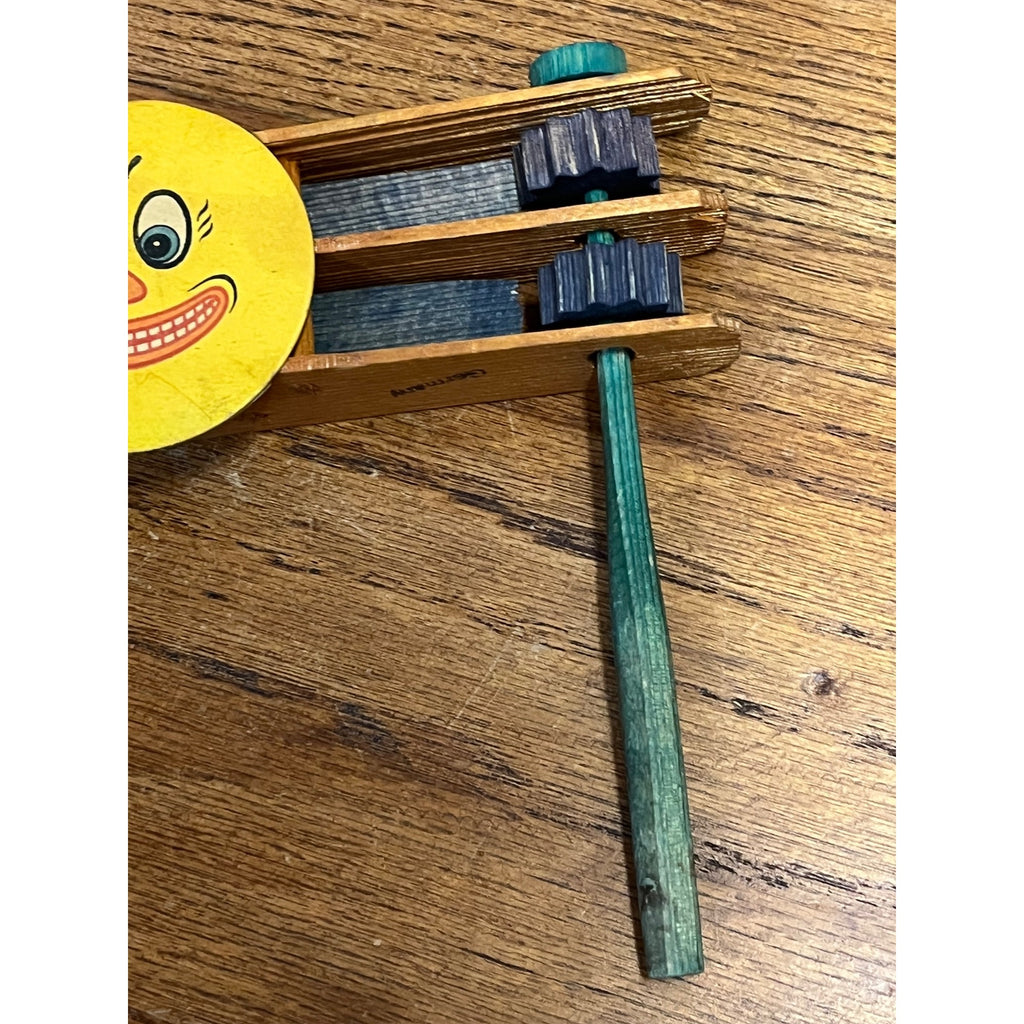 Antique 1920s German Halloween Ratcheting Wooden Noisemaker JOL Jack O'Lantern