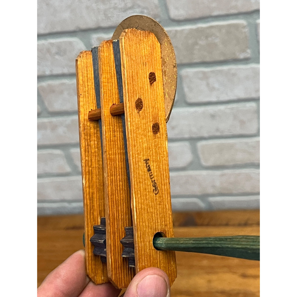 Antique 1920s German Halloween Ratcheting Wooden Noisemaker JOL Jack O'Lantern