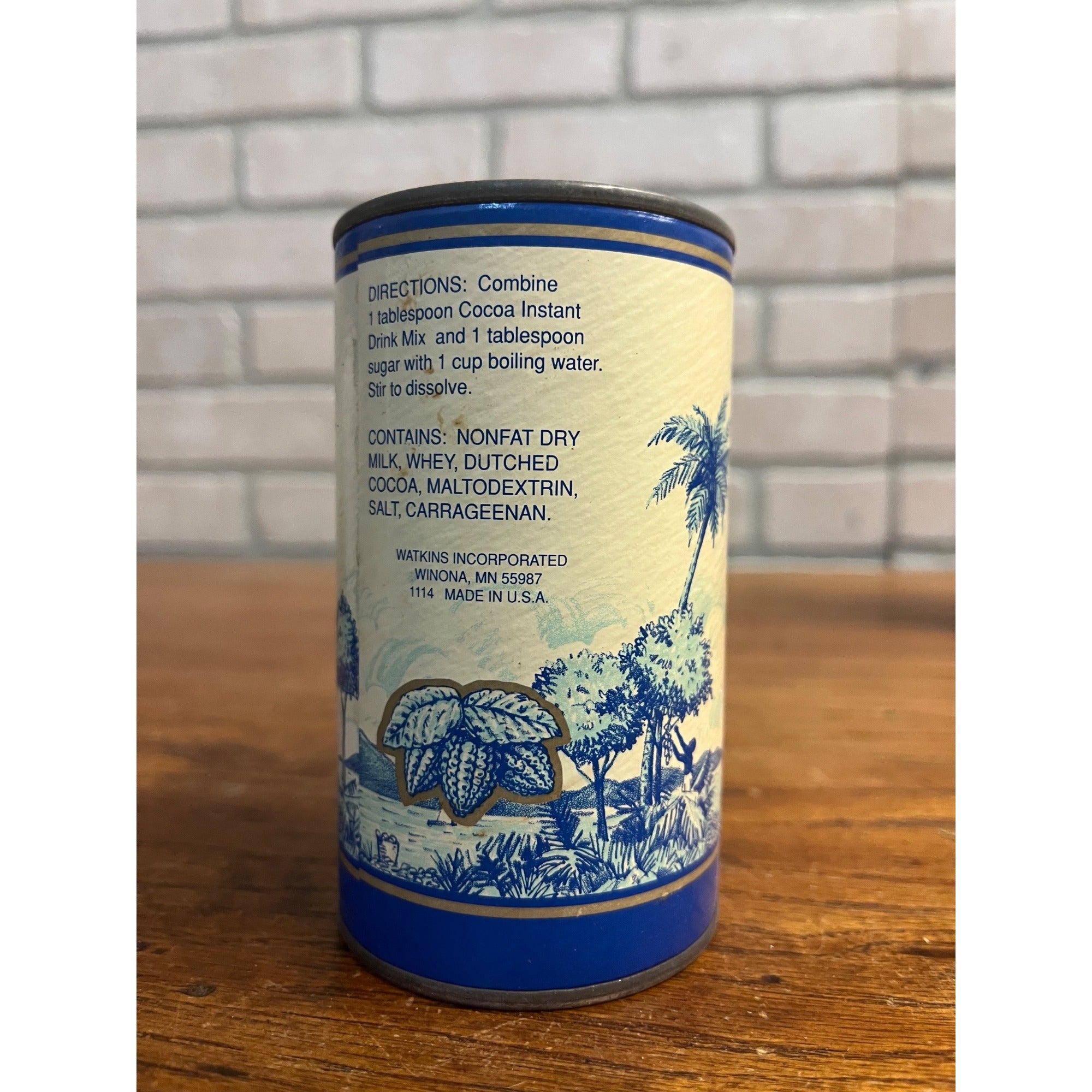Vintage Watkins Instant Cocoa Drink Mix Unopened Can Advertising Kitchen