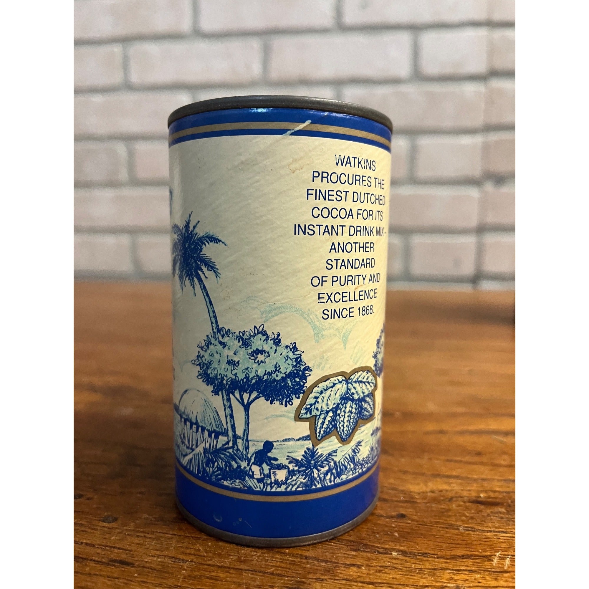 Vintage Watkins Instant Cocoa Drink Mix Unopened Can Advertising Kitchen
