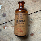 Vintage Eli Lilly Lemon Soluble Fluid No 289 Pharmacy Drug Store Compound Bottle