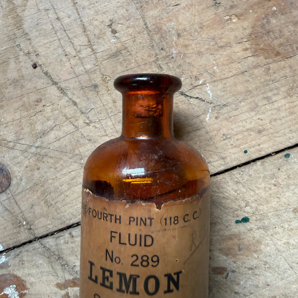Vintage Eli Lilly Lemon Soluble Fluid No 289 Pharmacy Drug Store Compound Bottle