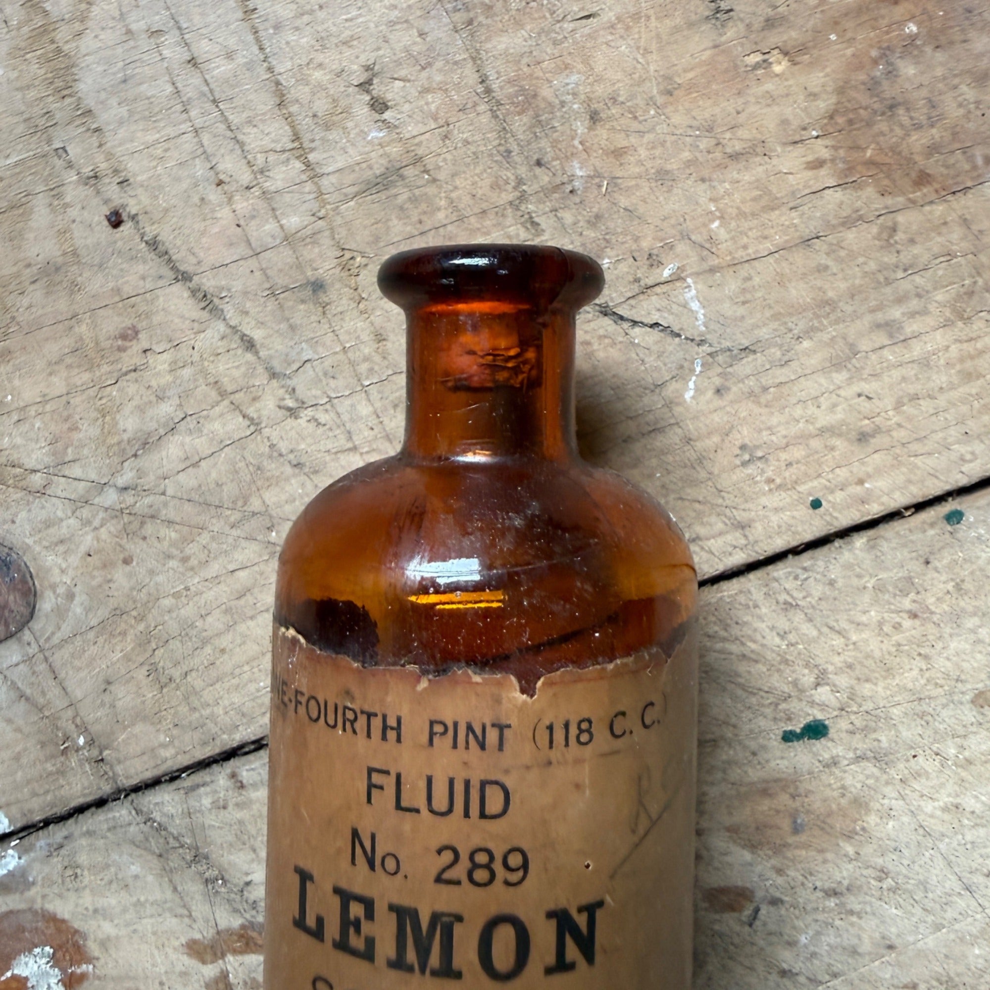 Vintage Eli Lilly Lemon Soluble Fluid No 289 Pharmacy Drug Store Compound Bottle