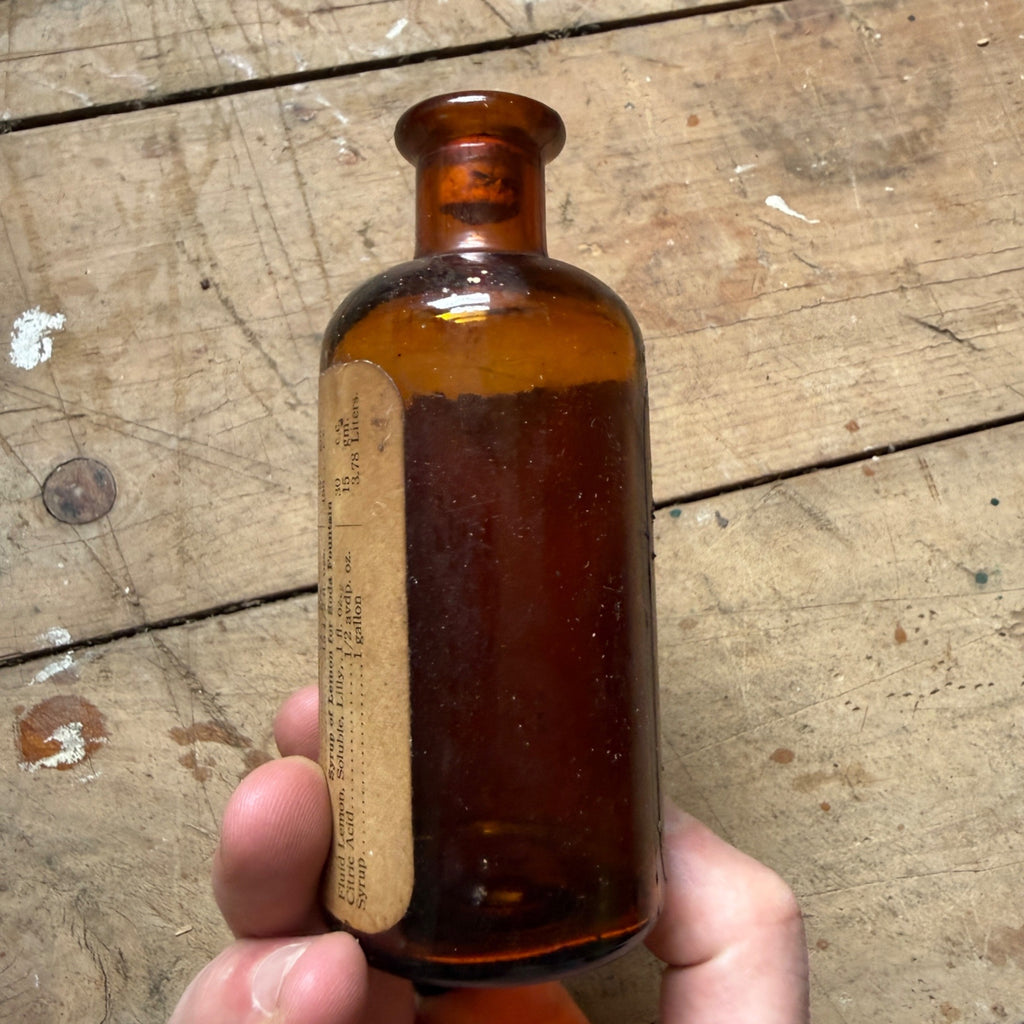 Vintage Eli Lilly Lemon Soluble Fluid No 289 Pharmacy Drug Store Compound Bottle