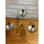 Vintage 1960's Swedish GABIS Stainless Steel Metal Candelabra Candlesticks Pair MCM Tablescaping