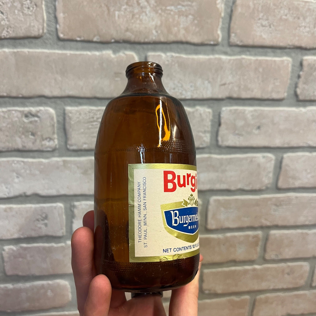 Vintage Burgie Burgermeister Shorty 12oz Glass Beer Bottle Hamms